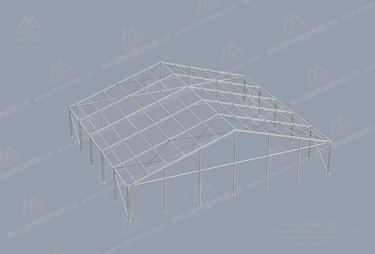 30m跨度倉(cāng)儲(chǔ)倉(cāng)庫(kù)篷房示例框架圖